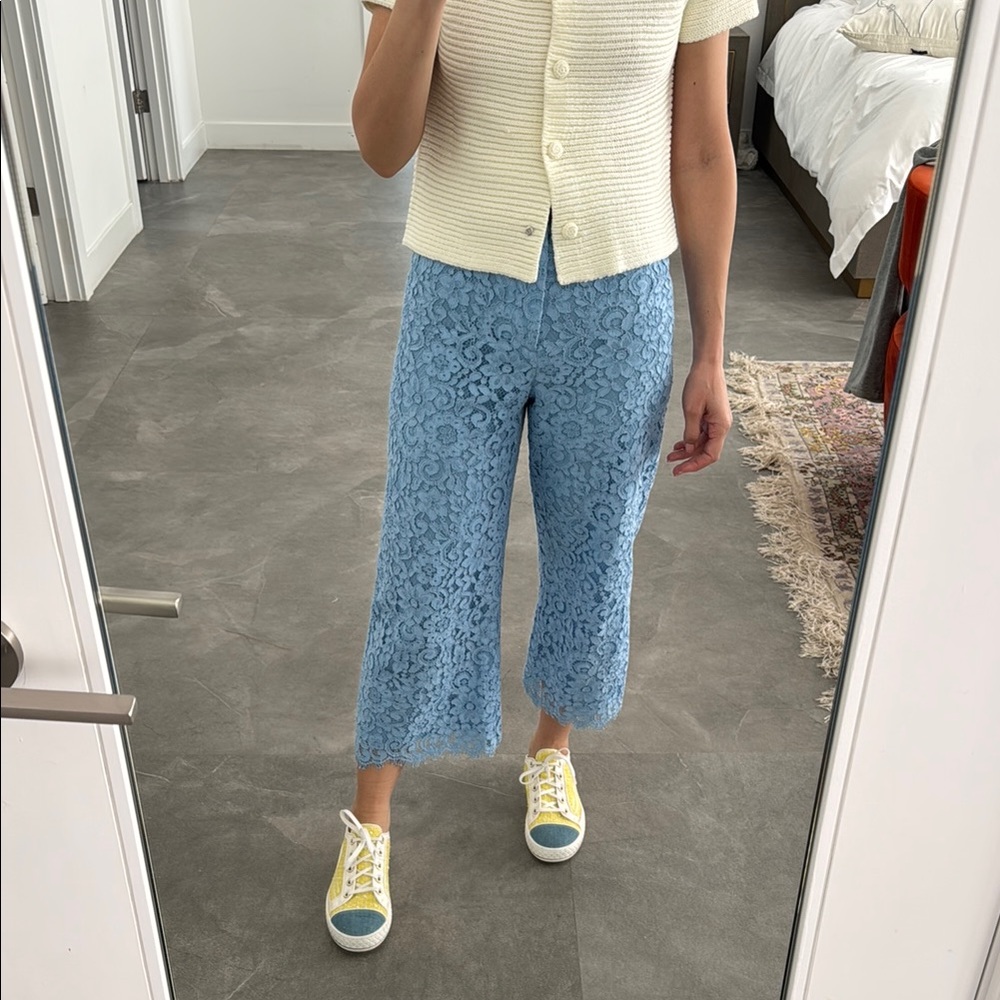 Zara Blue Lace Pants - XS